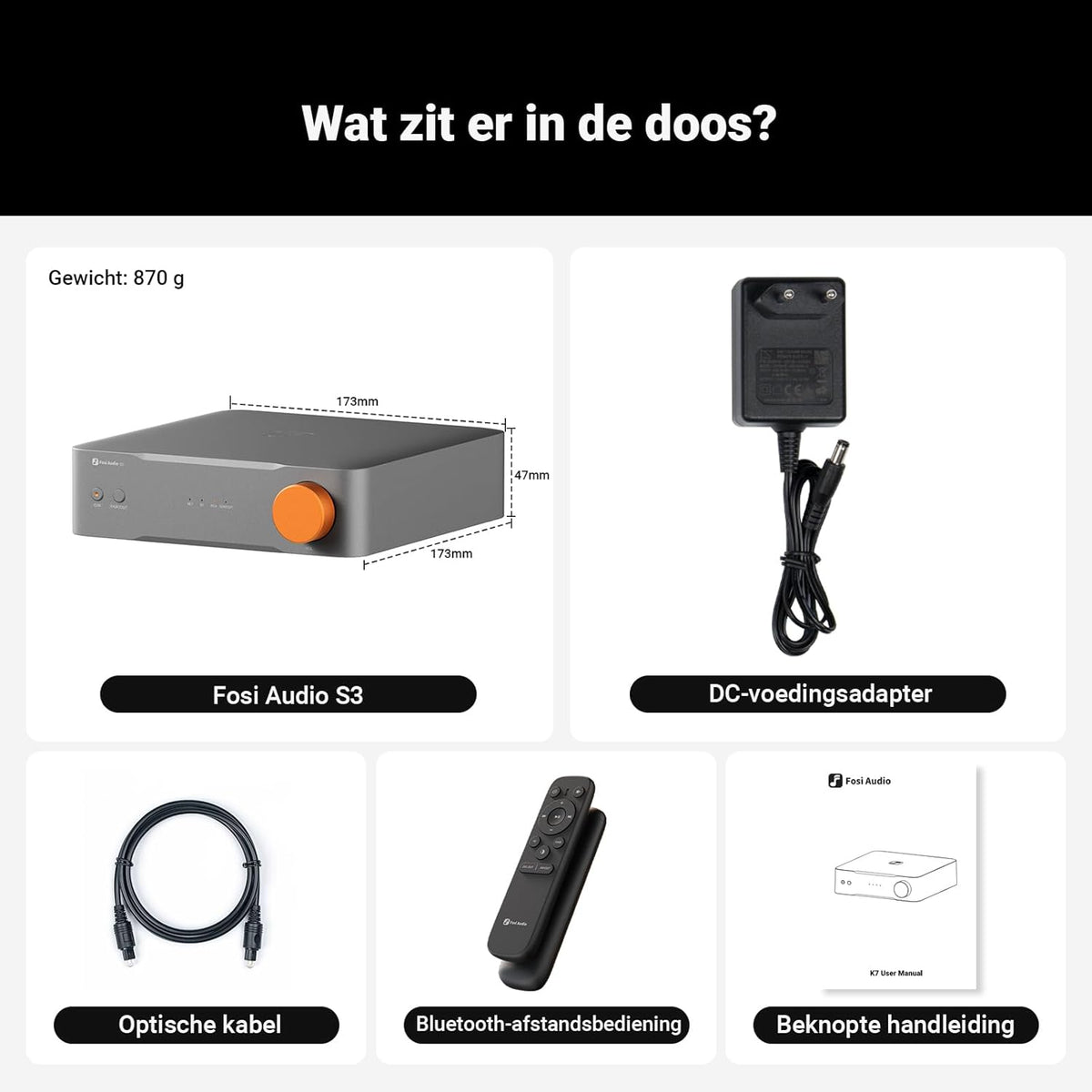 Fosi Audio S3 HiFi-muziekstreamer Digitaal-voorversterker, AK4493SEQ DAC Wi-Fi 6 Bluetooth 5.3, met XLR gebalanceerd/optisch/sub-uitgang/HDMI eARC, AirPlay 2 Spotify Connect Tidal, 5-bands EQ