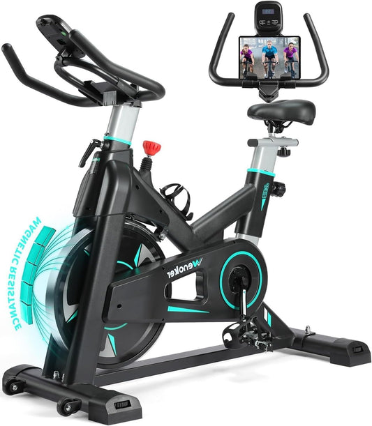 Spinningfiets – Hometrainer – Fitnessfiets – Indoor Bike – Cardiofiets – Verstelbare magnetische weerstand – Maximaal draagvermogen 160 kg – Comfortabele zitting – Stil en soepel - QUORE