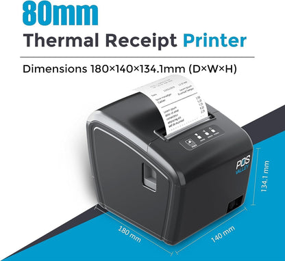 80 mm thermische bonprinter – Bonprinter – Kassaprinter – POS-printer – Thermodirectprinter – USB en Bluetooth – Automatische snijder tot 260 mm/sec
