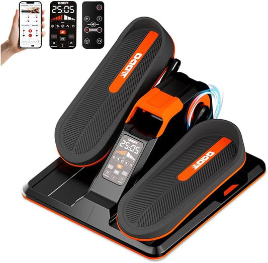Elliptische Trainer – Crosstrainer – Mini Hometrainer – Fietstrainer – Pedaltrainer – Oranje Variant – 7 Weerstanden – 12 Snelheden Met App & Afstandsbediening - QUORE