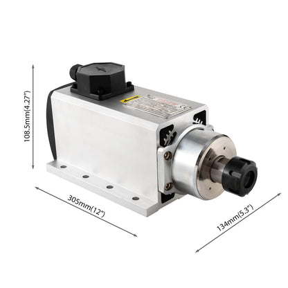 CNC-spindel-CNC-motor, 220 V, 4 kW, 4000 W, vierkante luchtgekoelde spindelmotor, 4 keramische lagers, ER25, 18000 omw/min, 300 Hz, voor CNC-freesmachine