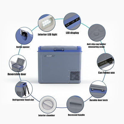 GE50 50L Koelbox, 12V, Mini-Koelkast, Elektrische Compressor, Auto-Koelkast, Camping, Vriesbox, Klein, Draagbaar, Voor Auto, Vrachtwagen, Boot, Camper