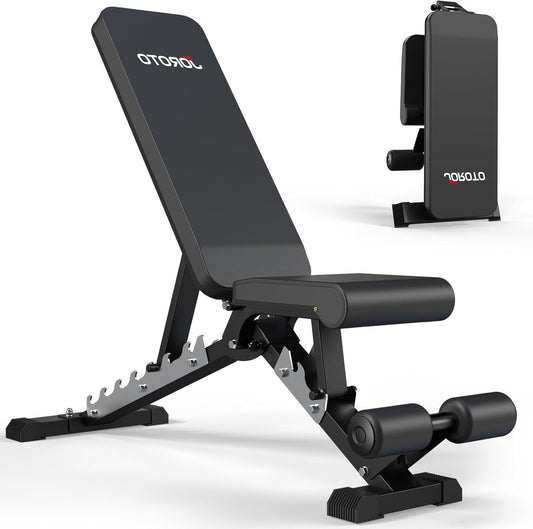 Verstelbare Halterbank – Fitnessbank – Trainingsbank – Krachtbank – Opvouwbare Bank – Maximale Belastbaarheid 360 kg – Robuust 1,5 mm Stalen Frame - QUORE