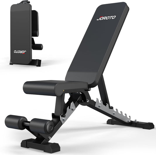 JOROTO MD60 Verstelbare halterbank, inklapbare trainingsbank, schuine bank met 1,5 mm verdikt staal, voor thuis