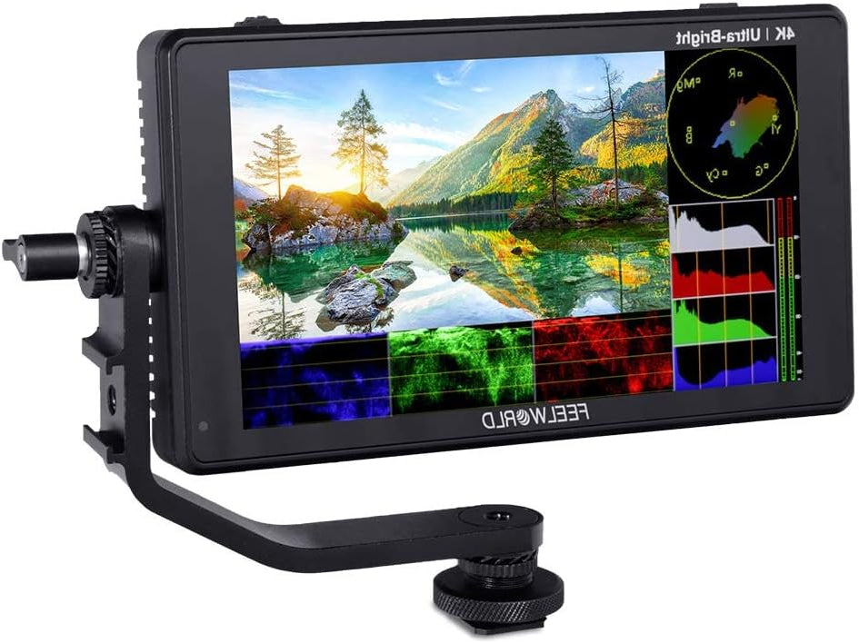 FEELWORLD LUT6 2600Nit Video Field Monitor 6 Inch TouchScreen Camera Monitor with 3D LUT, HD 1920x1080 IPS,4K HDMI Input/Loop Output,HDR Waveform,Focus Video Assist for DSLR - QUORE