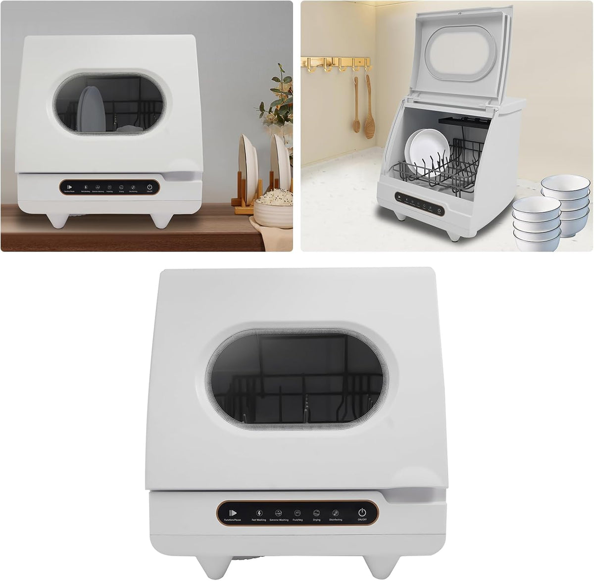 800 W mini-vaatwasser, tafelvaatwasser met Touch Control, enkele vaatwasser voor woningen, camping en campers, 5 l, 45 x 45 x 38 cm