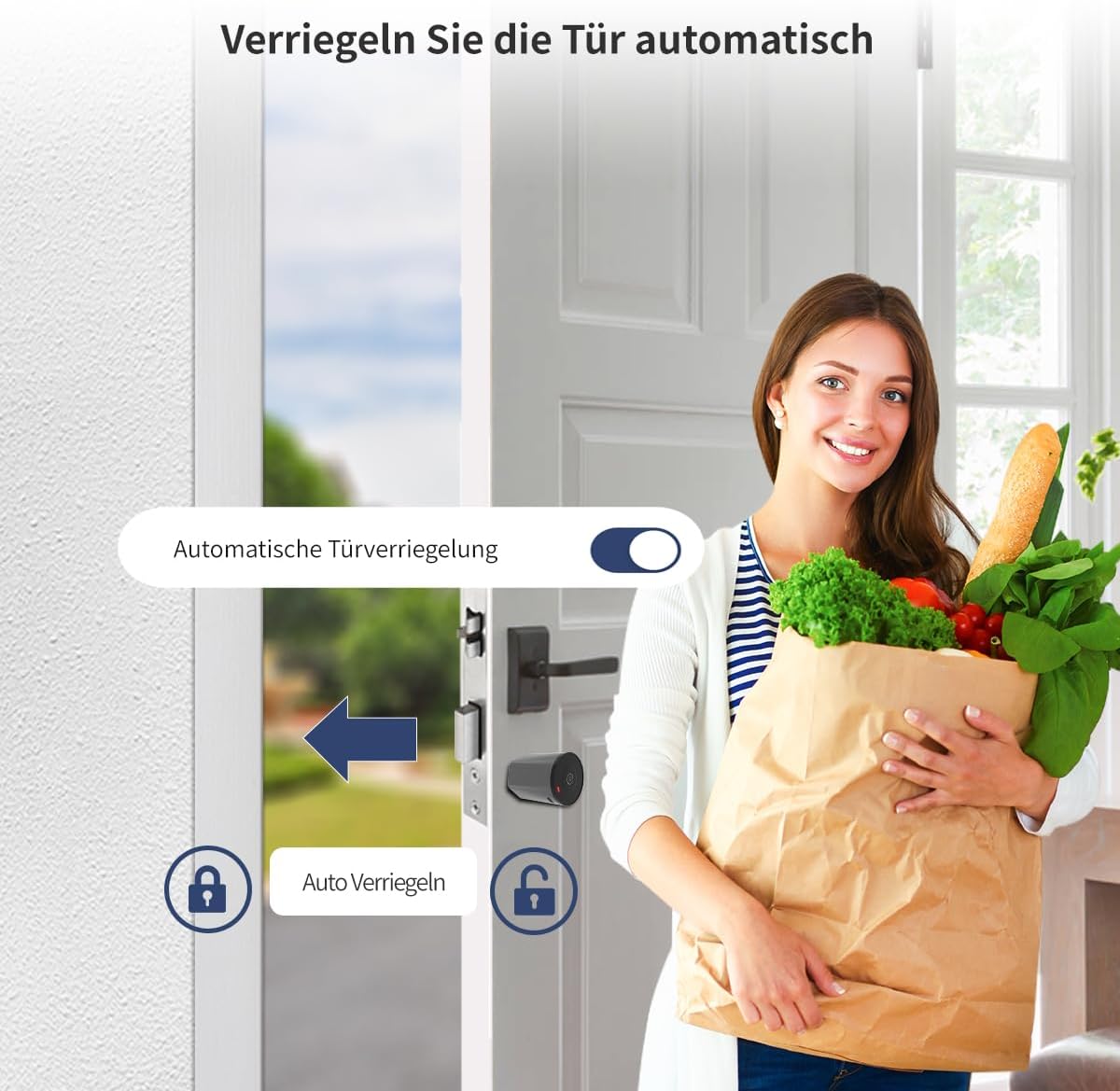 Elektronisch deurslot met toetsenbord, slotcilinder 35/35 wifi Smart Lock, deur ontgrendelen via NFC-kaarten, cijfercode, app wifi-bediening, sleutel, slim deurslot met oplader.