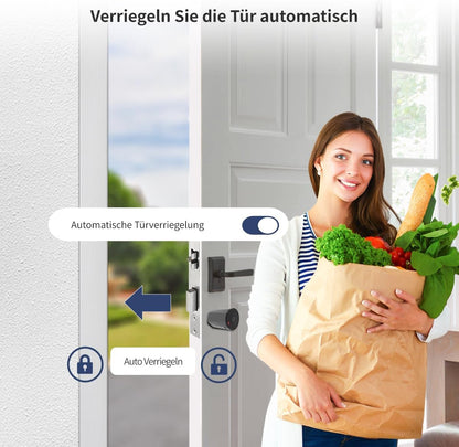 Elektronisch deurslot met toetsenbord, slotcilinder 35/35 wifi Smart Lock, deur ontgrendelen via NFC-kaarten, cijfercode, app wifi-bediening, sleutel, slim deurslot met oplader.