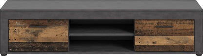 xonox.home Wohnen Jam X8BB4T30 Lowboard TV-meubel, woonkamerplank, media-meubel in Old Wood/Matera replica, ca. B/H/D: 160x37x40 cm