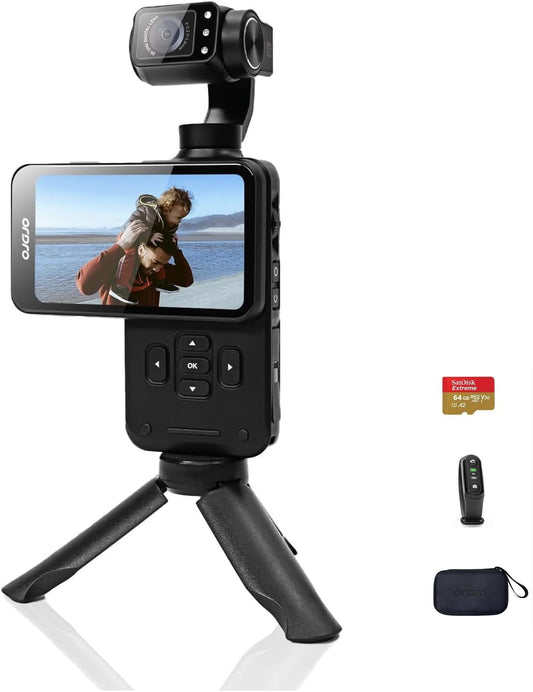 ORDRO M5 handheld set met 3-assige stabilisatie, draagbare wifi-vlogcamera met IR-nachtzicht, 120° groothoek en gezichtsherkenning voor YouTube