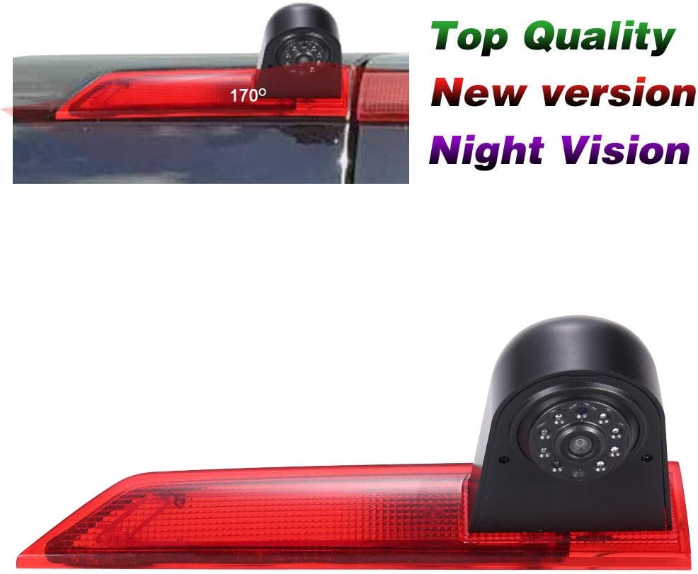 HD Auto Transporter Voertuig 170 ° Parking Aid Systeem Remlicht Achteruitrijcamera Achteruitrijcamera Back-up Veiligheidscamera met Hoek Verstelbare Vervanging voor Ford Transit Custom Transporter
