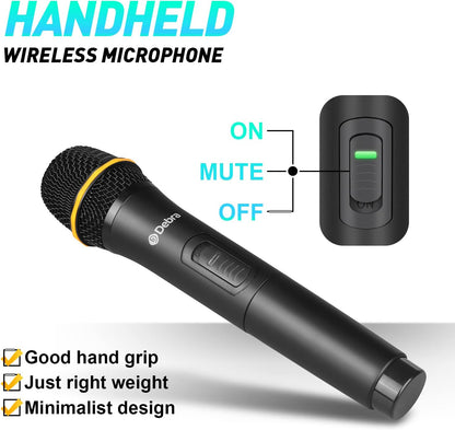 Draadloze microfoonset – Microfoonsysteem – UHF microfoonset – Draadloos microfoonsysteem – Karaoke microfoonset – 8-Kanaals Set Met 4 Handmicrofoons En 4 Bodypack Zenders – Metalen Ontvanger Met Squelch-Circuit