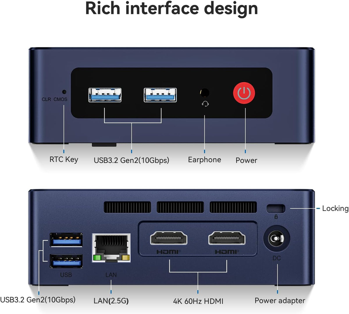 Mini PC – Mini Computer – Desktop PC – Compacte PC – Werkstation – Intel Alder Lake-N95 Processor – 8GB DDR4 RAM & 256GB SSD