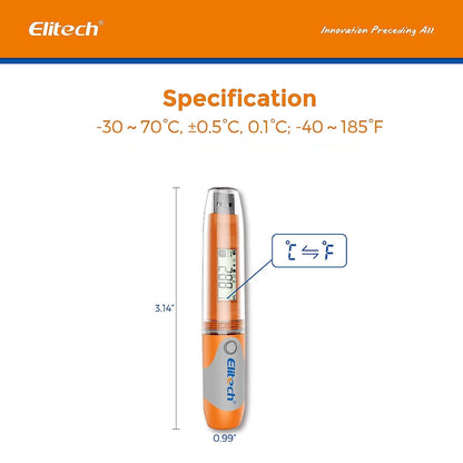 Elitech RC-51 PDF temperatuur USB datalogger recorder testpunten stiftstijl 32000 opnamepunten (10 stuks)