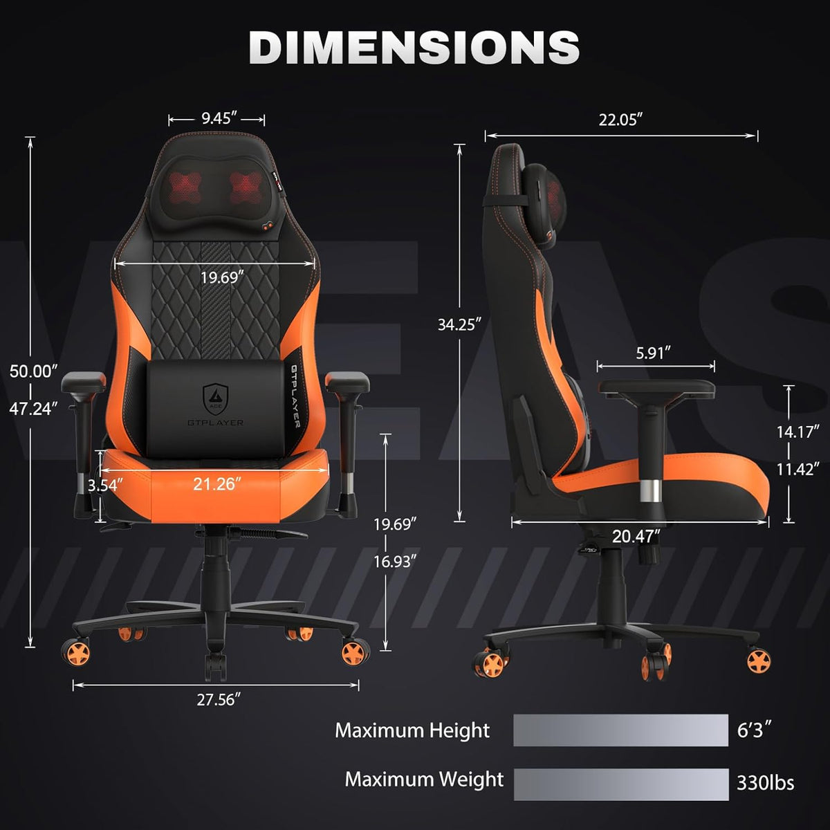 GTPLAYER Gaming Chair with Massage Gaming Chair with Pocket Spring Cushion and Footrest, Ergonomic Gaming Chair Office Chair with 4D Armrests, Computer Chair with Widened Backrest, Load Capacity up to - QUORE