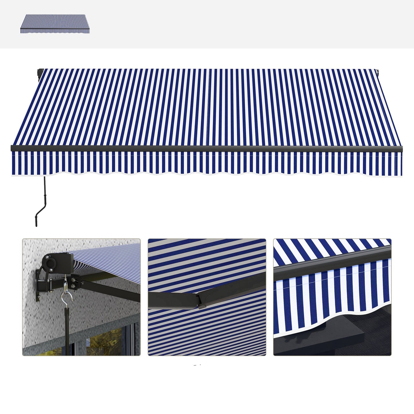 Verstelbare Balkonzonwering –  Luifel - Terraszonwering – Schaduwdoek – Zonnescherm – Aluminium Frame – UV30+ Bescherming - QUORE