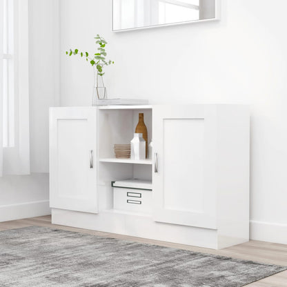 Sideboard White 120x30.5x70 cm Engineered Wood Side Cabinet Organizer Storage Cabinet Storage Box for Bedroom, Living Room, Bathroom, Home Furniture