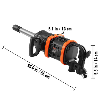 1 Inch Lucht Slagmoersleutel – Pneumatische Impact Gun – Slagmoersleutel – Luchtimpact Sleutel – Air Impact Wrench – Zware Klussen – Hoog Koppel 5175 ft-lbs – 8 Inch Lange Ankerstift
