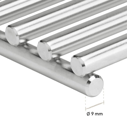 BURNHARD® RVS Grillroosters 9mm, hittebestendig, eenvoudig schoon te maken, vaatwasmachinebestendig, voedselveilig, ideaal voor allergieën – FRED Grillrooster Set
