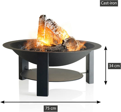 Barbecook vuurschaal Modern 75 uit smeedijzer, vuurschaal buiten, 75x32cm