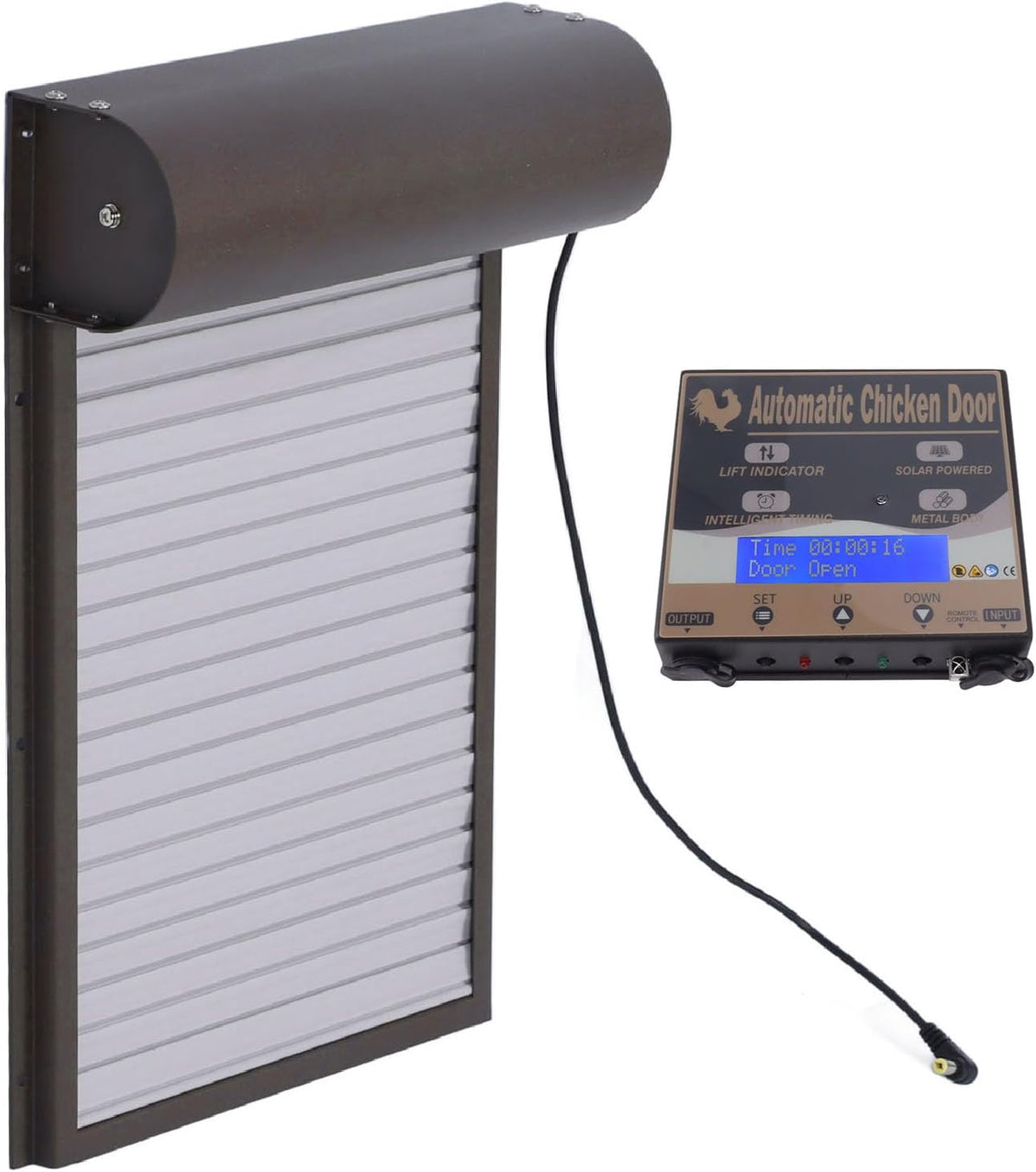 Automatisch kippenhok, bediening van de 3-in-1-deur voor kweekboerderij, 100-240 V, lichtdetectie, timing-afstandsbediening (EU-stekker)