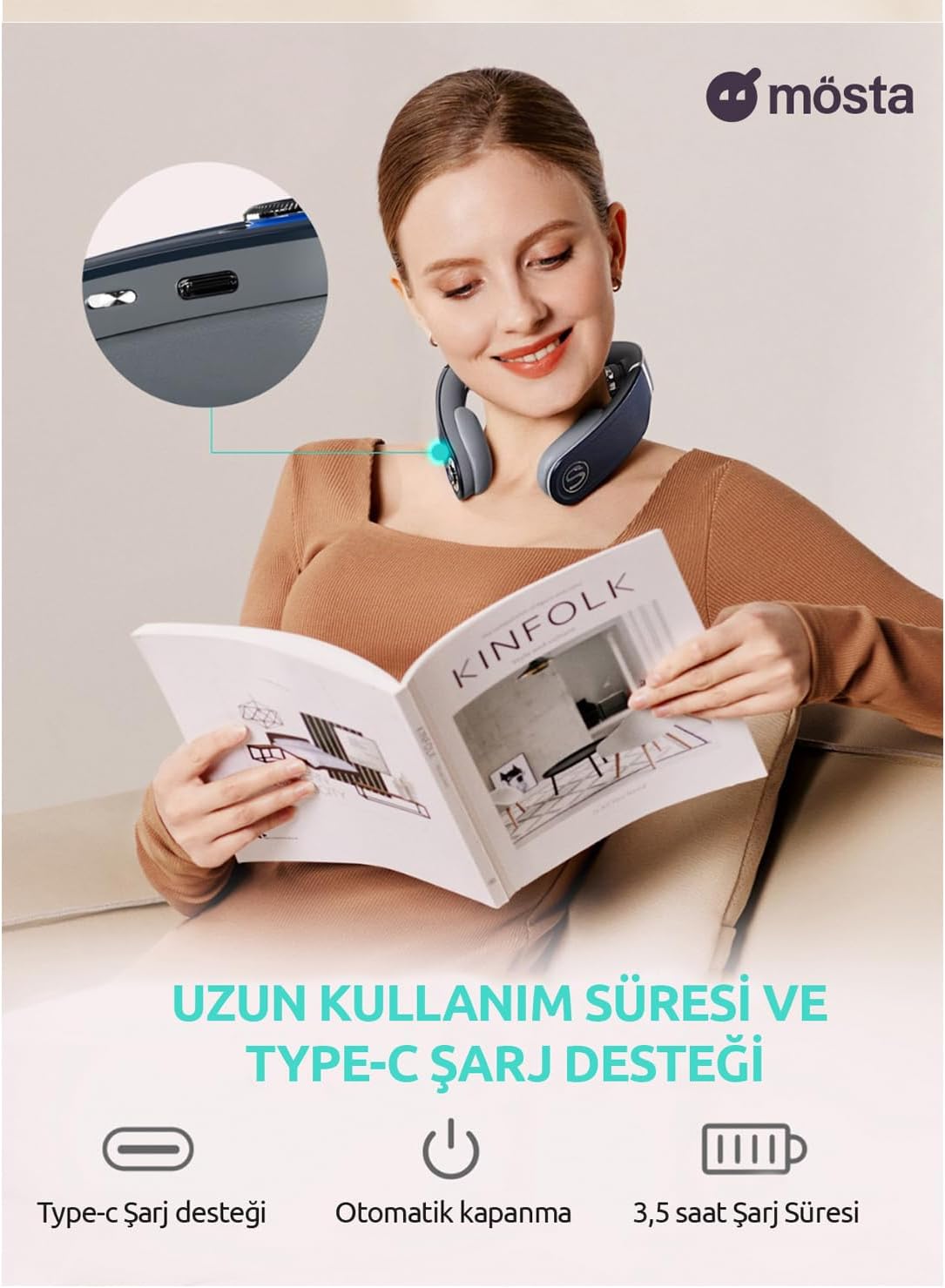 Opvouwbaar Nekmassageapparaat – Nekmassage – Schoudermassageapparaat – Shiatsu Massageapparaat – Massagekussen – 9 Massagekoppen – 5 Modi & 4 Warmte-/Vibratieniveaus