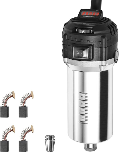 Genmitsu 710 W CNC-compacte frees, 65 mm diameter, spindelmotor met digitaal lcd-display, 6 instelbare snelheden, 1/8" ER11 spantang, 4 koolborstels, voor CNC-freesmachines