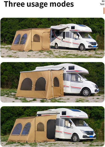 RV Luifel Screen Room Campervan Luifel Tent Camper Luifel Zonnescherm Zonnescherm voor Fiamma en Thule en Dometic Stijl Luifels. Polyester Stof Constructie, Zonbestendig, Winddicht, (Bruin 11,14 m)