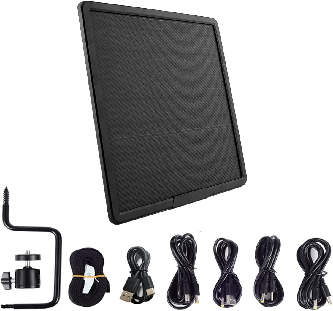 Zonnepaneelset, waterdicht, monokristallijn zonnepaneel, set 25000 mAh, koolstofvezel, uitgang 5 V/6 V/9 V/12 V, 20 W, type C, snel opladen voor 3G/4 wildbeveiligingscamera
