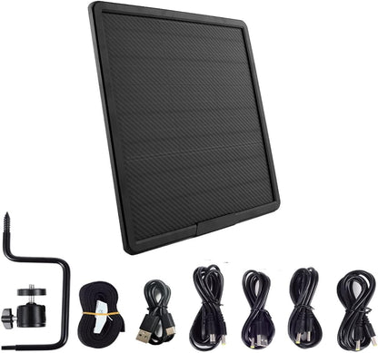 Zonnepaneelset, waterdicht, monokristallijn zonnepaneel, set 25000 mAh, koolstofvezel, uitgang 5 V/6 V/9 V/12 V, 20 W, type C, snel opladen voor 3G/4 wildbeveiligingscamera