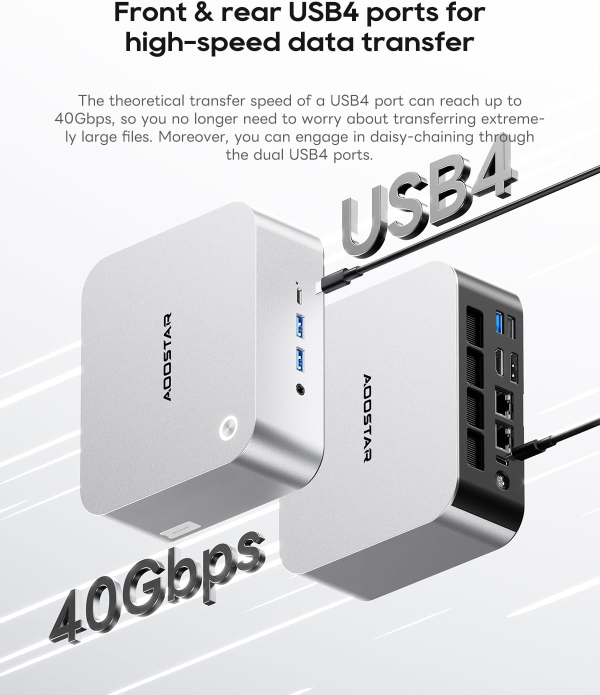 AOOSTAR MACO Mini PC, Ryzen 7H 255 (up to 4.9GHz), Mini Desktop Computer, No RAM No M.2 PCIe4.0 SSD, Micro PC W11 Pro Radeon 780M/OCuLink/2 x USB4/2 x 2.5G LAN/4-Screen Display/Unlock - QUORE