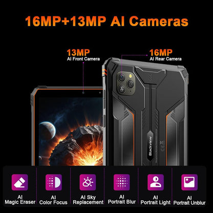 Blackview Active 5 Rugged Tablet met Android 15, 8 inch, 24 GB + 128 GB + 2 TB tablet, 6600 mAh robuuste smartphone, luidspreker 2 W x 2, IP68/69K robuuste tablets, Dual SIM, 4G LTE, 5G wifi, GPS, OTG
