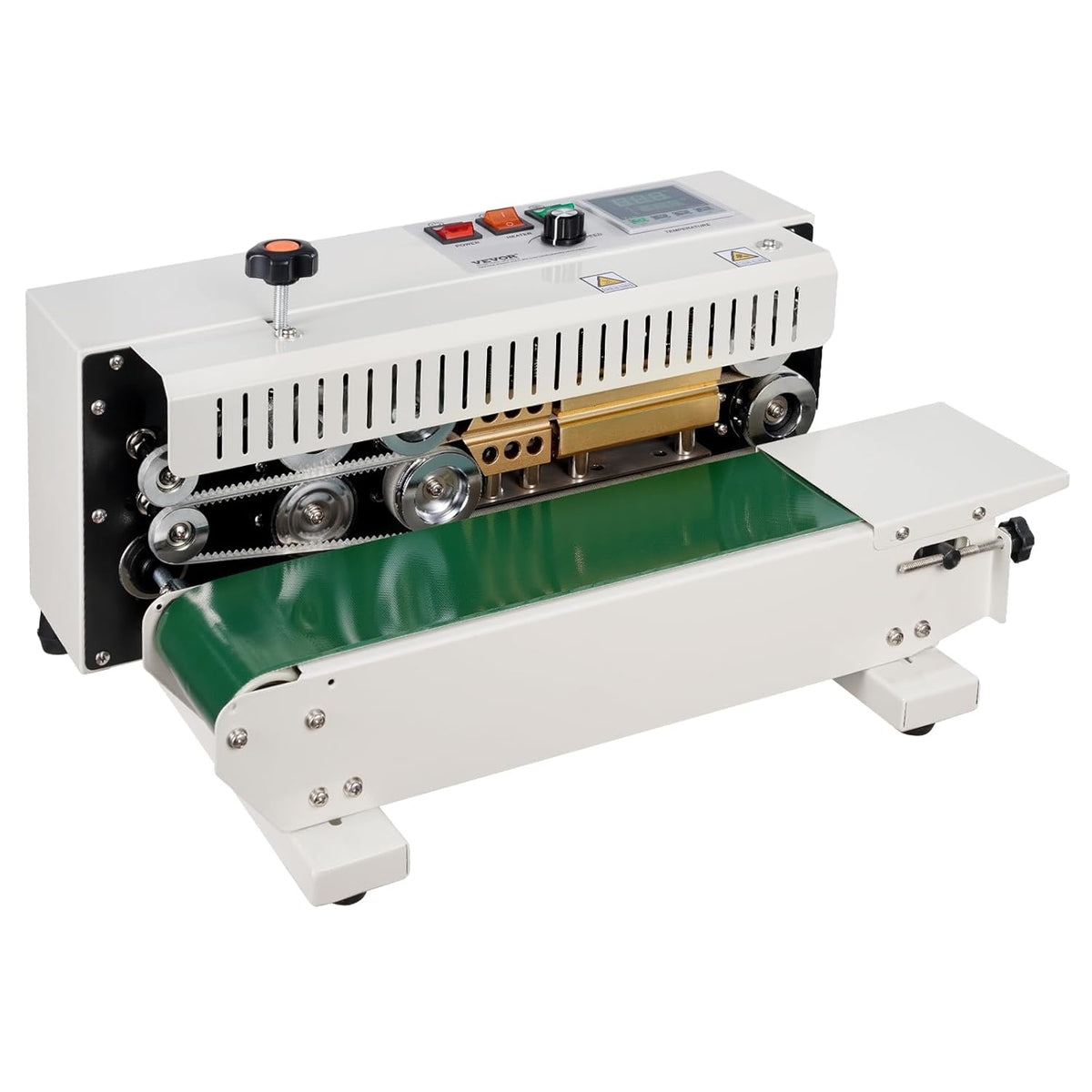 VEVOR Doorlopende zakbandsluitmachine, 6-12 mm afdichtingsbreedte, horizontale bandsealmachine met digitale temperatuurregeling, koolstofstalen zakverzegelaar voor 0,02-0,8 mm plastic zakkenfilms