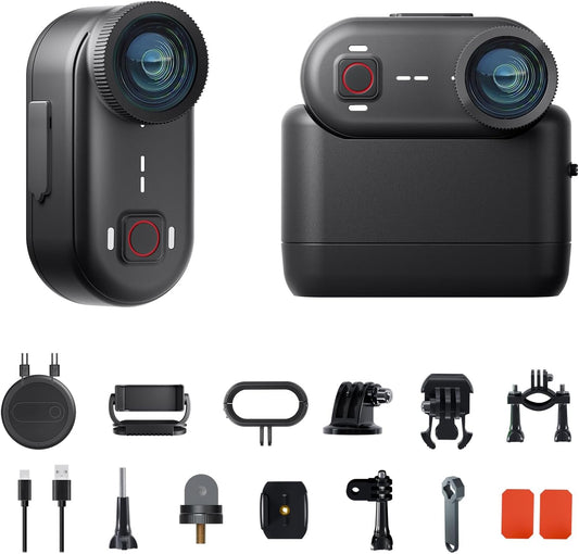 Apexcam K80 Kleine POV sportcamera met ingebouwd geheugen 64 GB 4K WiFi draagbare vlogging camera met EIS 10 m waterdicht watercamera met loop-opname en uitbreidingsmodule 1300