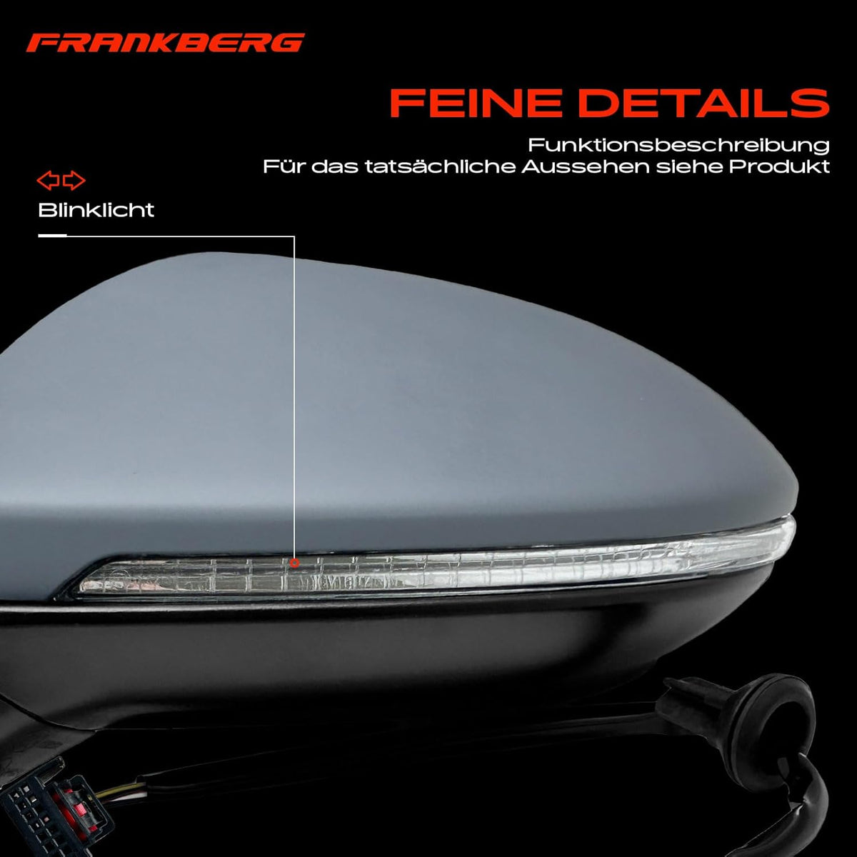 Frankberg Buitenspiegel, links, elektrische buitenspiegel, 6-polig, compatibel met Golf VII 5G1 BE1 BE2 BQ1 Hatchback 2012-2021 Golf VII Variant BA5 BV5 Combi 2013-2021, vervanging # 5G1857507AF9B9