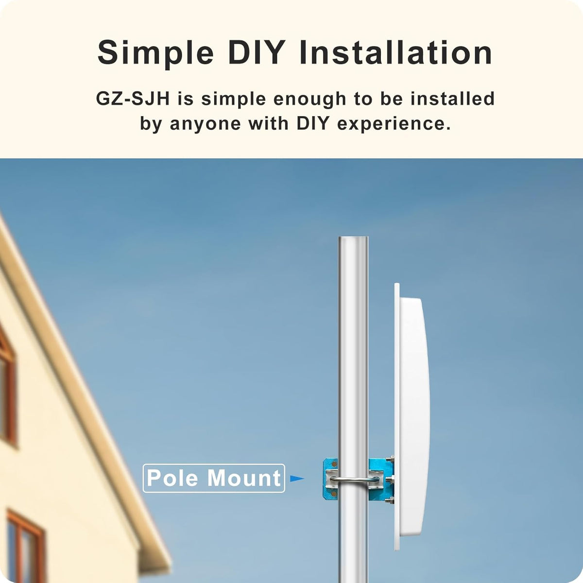 5G Antenne Outdoor 4G LTE Antenne Dual-Polarisatie 14DBi WiFi Antenne 698-2700 | 3300-3800 MHz Signaalrichtantenne MIMO Router Externe Antenne SMA / TS9 antenne, 2x10M kabel, 3G/4G/5G/GSM/GPRS - Wit