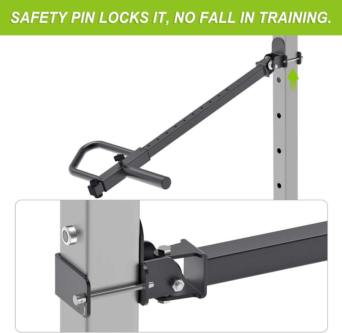 Kipika Verstelbare hefboomarmen voor Power Rack - Jammer Arms bevestigingen voor 3" x 3" rekken met 5/8" of 1" gaten - Compatibel met 2-inch Olympische gewichtschijven - Verstelbare hoogte en hoek - 1