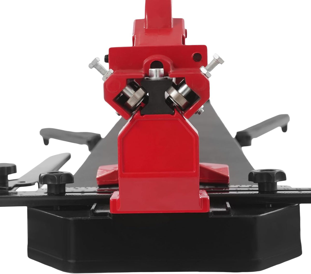 OUKANING Manual Tile Cutter with Non-Slip for Precise Cuts up to 15 mm Thickness, Ball Bearing Sliding Head for Fast Grooves and Straight Cuts, for Ceramic, Porcelain (Red, 120 cm) - QUORE
