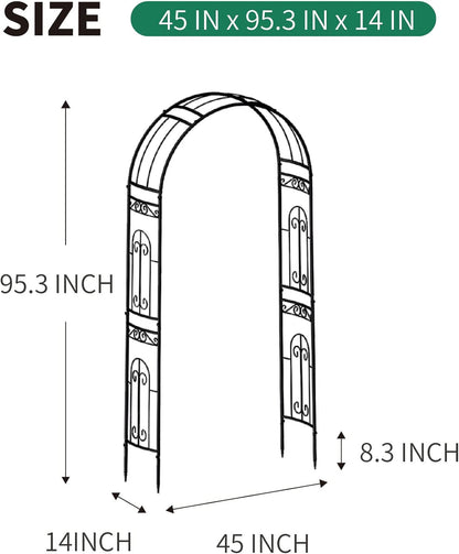 GARDEN Tuinboog, bruiloftsboog, voor binnen en buiten, voor gazon en tuin, voor verschillende klimplanten, tuindecoratie 220 cm x 115 cm x 36 cm