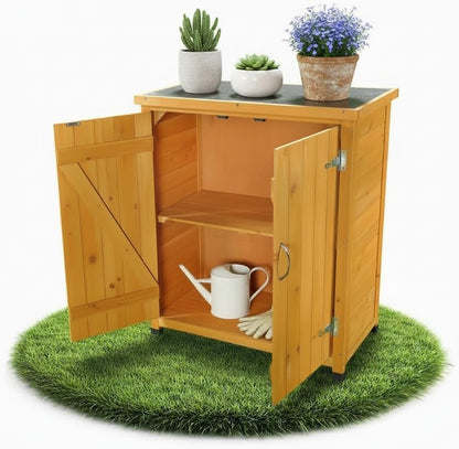 Melko Garden cabinet/tool cabinet with 2 doors, 75 cm × 40 cm × 90 cm (W x L x H) - QUORE