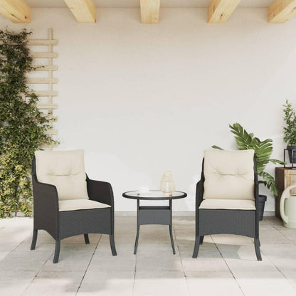 Gecheer Garden Chairs with Cushion 2 Pieces Black Poly Rattan Garden Chair Poly Rattan Garden Chair Rattan Garden Chairs Rattan Garden Chairs - QUORE