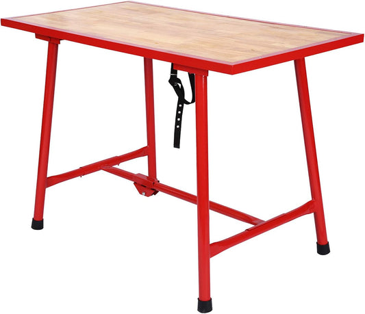 Inklapbare werktafel werkbank werkplaatstafel montagetafel 120x62,5 cm inpaktafel opvouwbaar