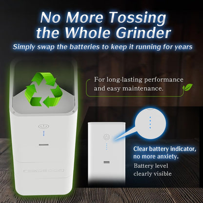 Elektrische koffiemolen wit – koffiemaler, koffiebonenmaler, draagbare koffiemolen, draadloze koffiemolen – 120+ maalstanden – 4000 mAh accu met USB-C opladen