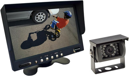 7 inch monitor RAV-MO-7 met 2 camera-ingangen, set met achteruitrijcamera van CARGUARD Systems, 120° kijkhoek, 9-32 V