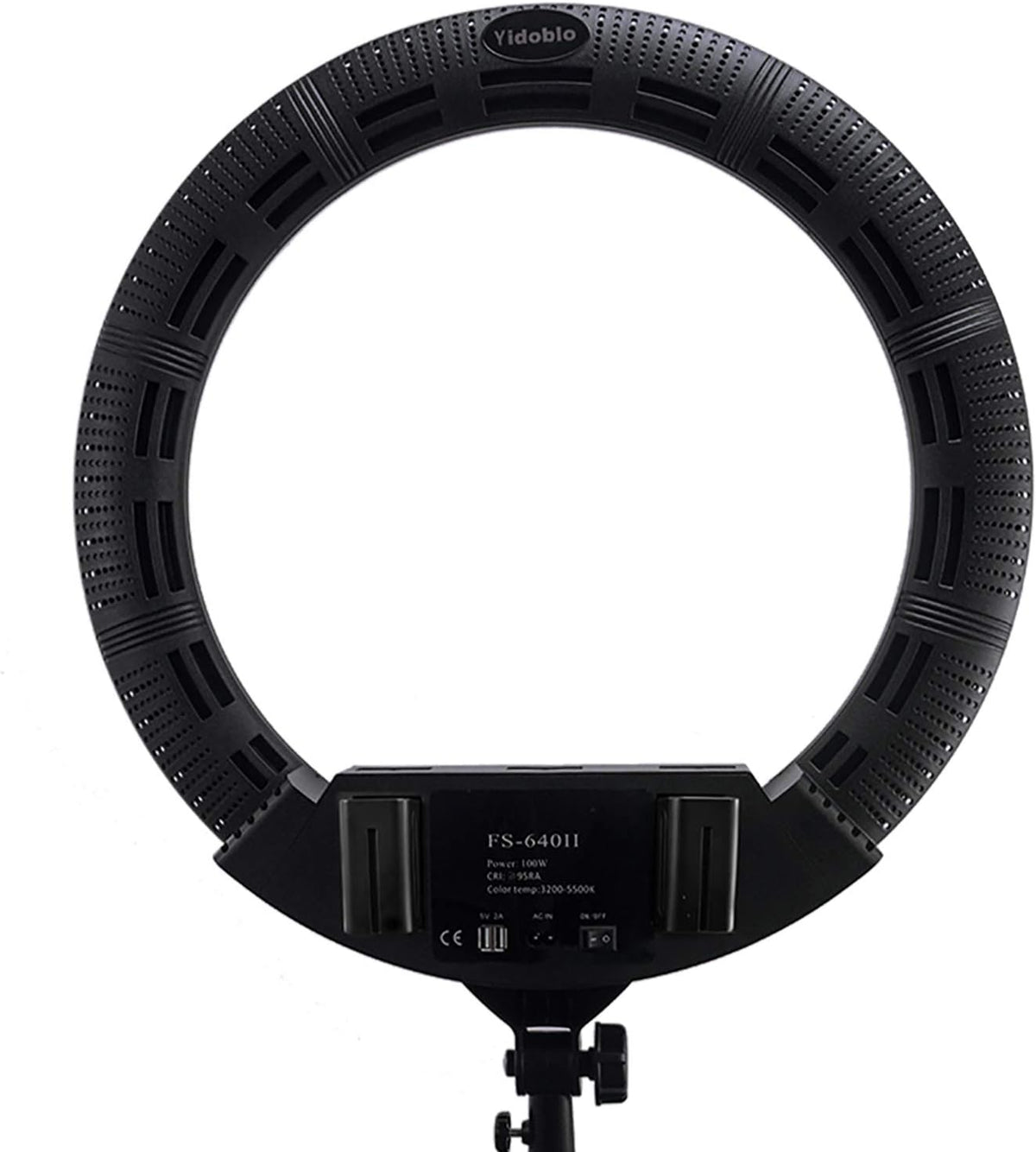 22 inch 100W LED ringlamp licht kits:handtas,statiefstandaard,infrarood afstandsbediening en 3 bases van de telefoon beugel,voor make-up portret Selfie YouTube verlichting (zwarte kleur)