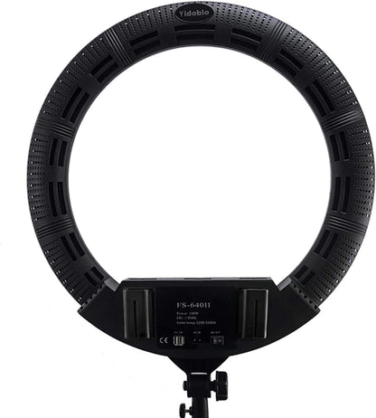 22 inch 100W LED ringlamp licht kits:handtas,statiefstandaard,infrarood afstandsbediening en 3 bases van de telefoon beugel,voor make-up portret Selfie YouTube verlichting (zwarte kleur)