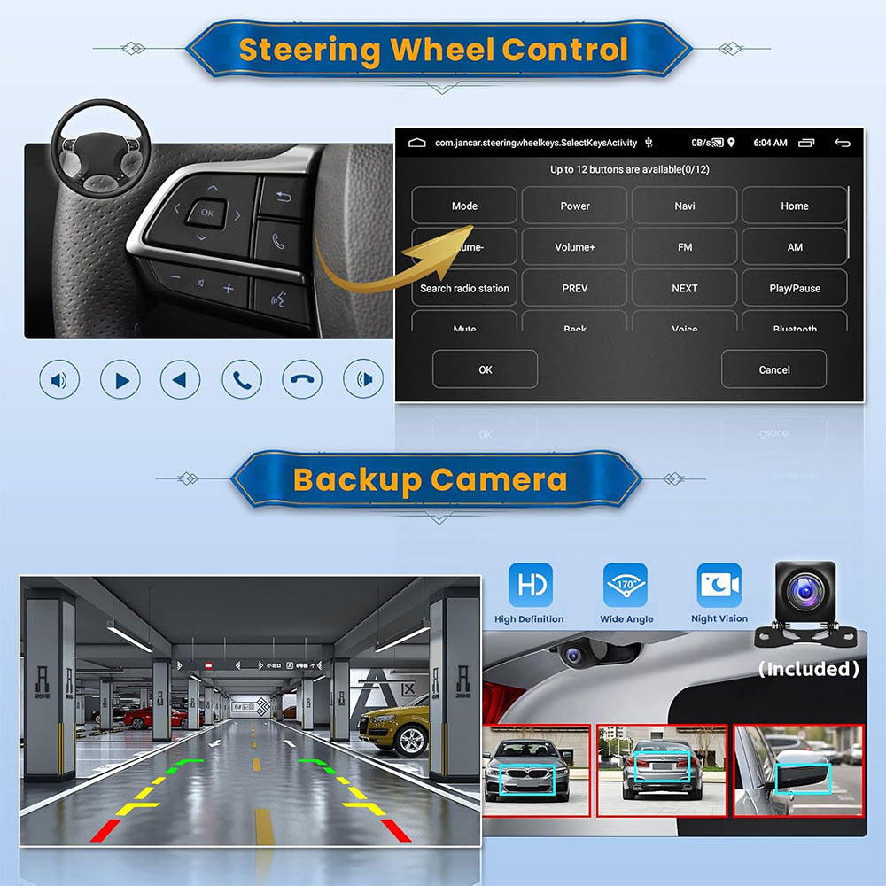 Autoradio – Android Multimedia Unit – Car Radio – Auto Stereo – Auto Audio – 7 Inch HD Touchscreen – Android 15 OS – Wireless CarPlay & Android Auto – GPS Navigatie – Bluetooth 5.0 – Achteruitrijcamera & Microfoon – 4GB+64GB – WiFi Connectivity