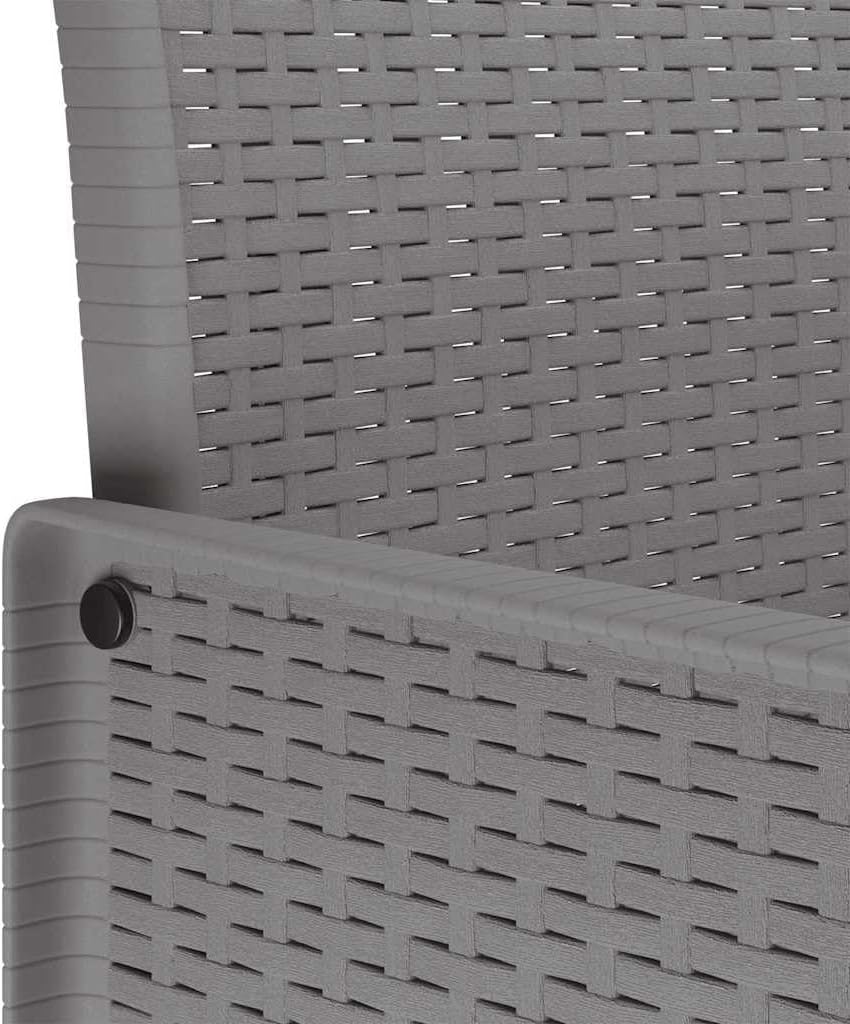Tuin-eetgroep, 3 stuks, lichtgrijs, polypropyleen, zitgroep met stoelen en tafel, balkonmeubelset voor terras, tuin, balkon - B - QUORE