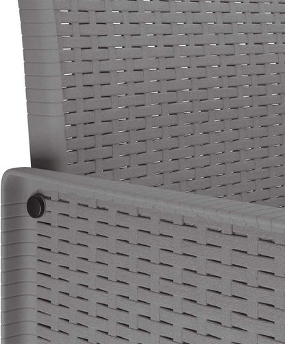 Tuin-eetgroep, 3 stuks, lichtgrijs, polypropyleen, zitgroep met stoelen en tafel, balkonmeubelset voor terras, tuin, balkon - B - QUORE