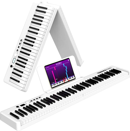 Opvouwbare digitale piano 88 toetsen – Keyboard – E-piano – Digitaal pianotoetsenbord – Elektrische piano – Semi-gewogen aanslaggevoelige toetsen – 1800 mAh accu tot 8 uur speeltijd